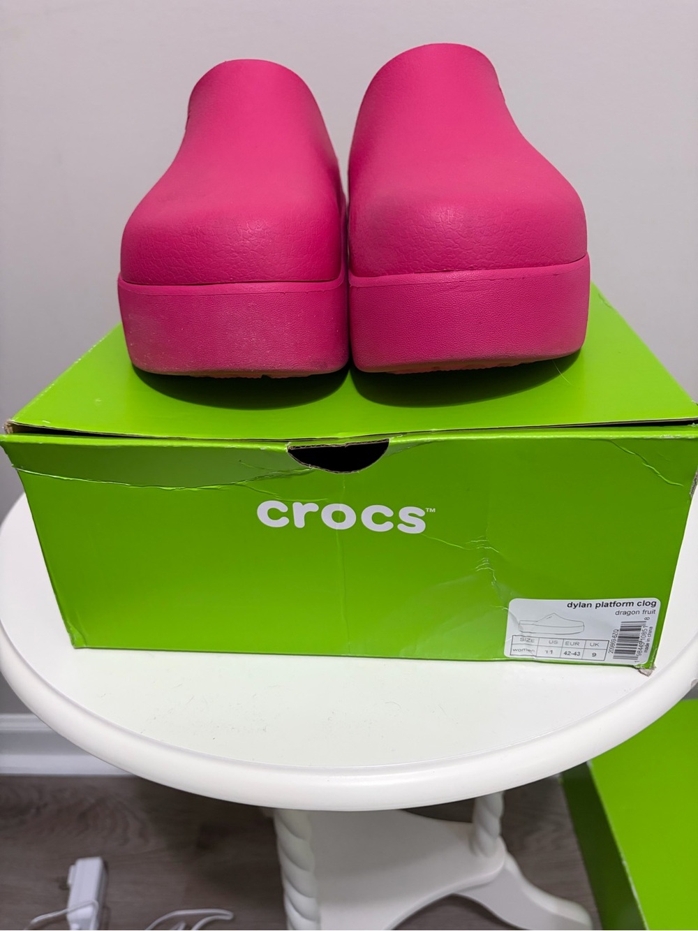 CROCS Women's Dylan Platform Clogs in Hot Pink